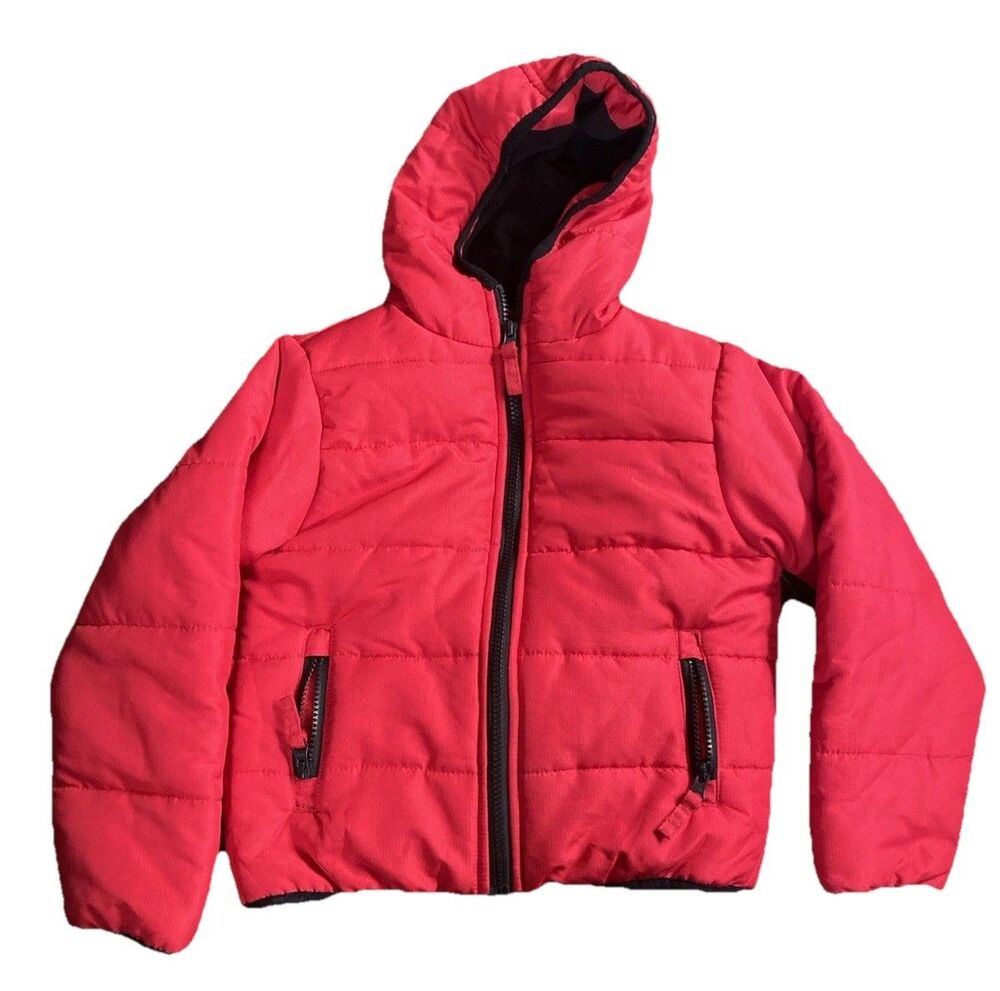 Roebuck & Co Kids Coat Size 5/6 Insulated Winter Jacket Red Waterproof Zip NEW